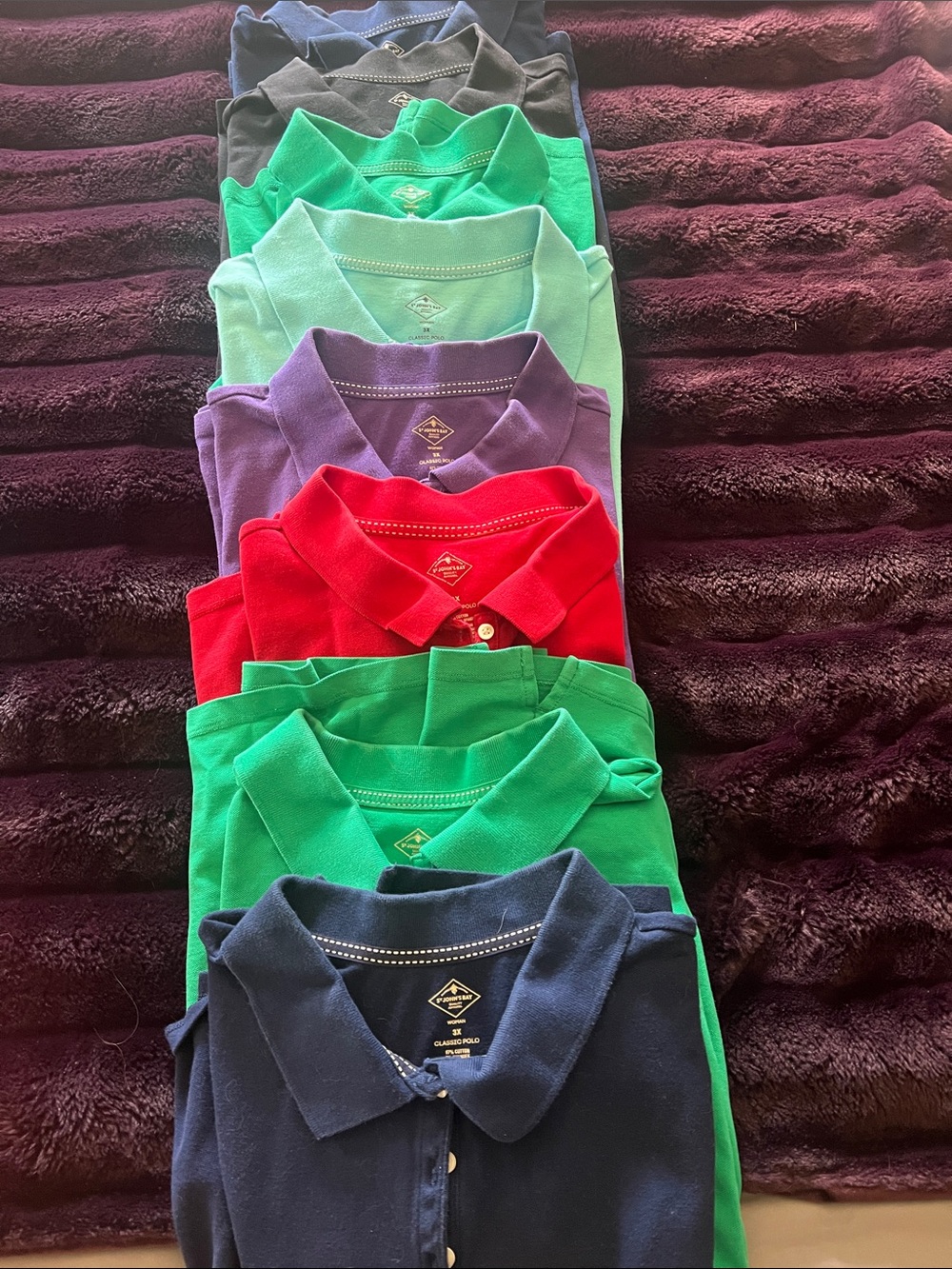 Lot of 8 St John’s Bay women’s 3x polo shirts